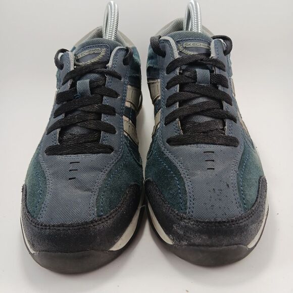 Skechers Larson Men's Suede Classic Fit Shoe. Blue/Gray. Size 7 - Picture 4 of 14